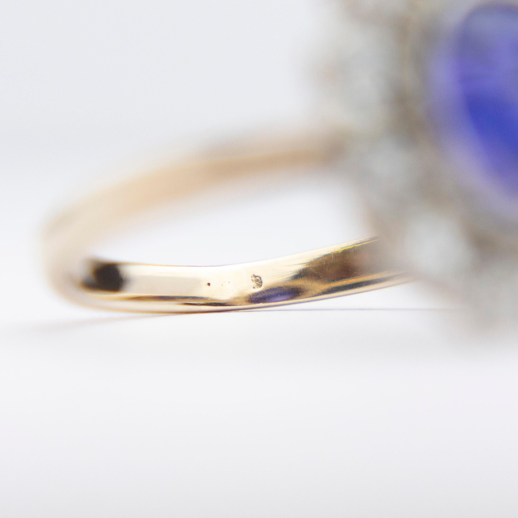 Edwardian Colour Change Sapphire & Diamond Ring For Sale 2