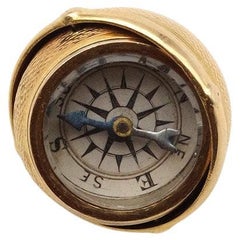 Edwardian compass ball pendant 18k gold compass ball pendant, swivel compass