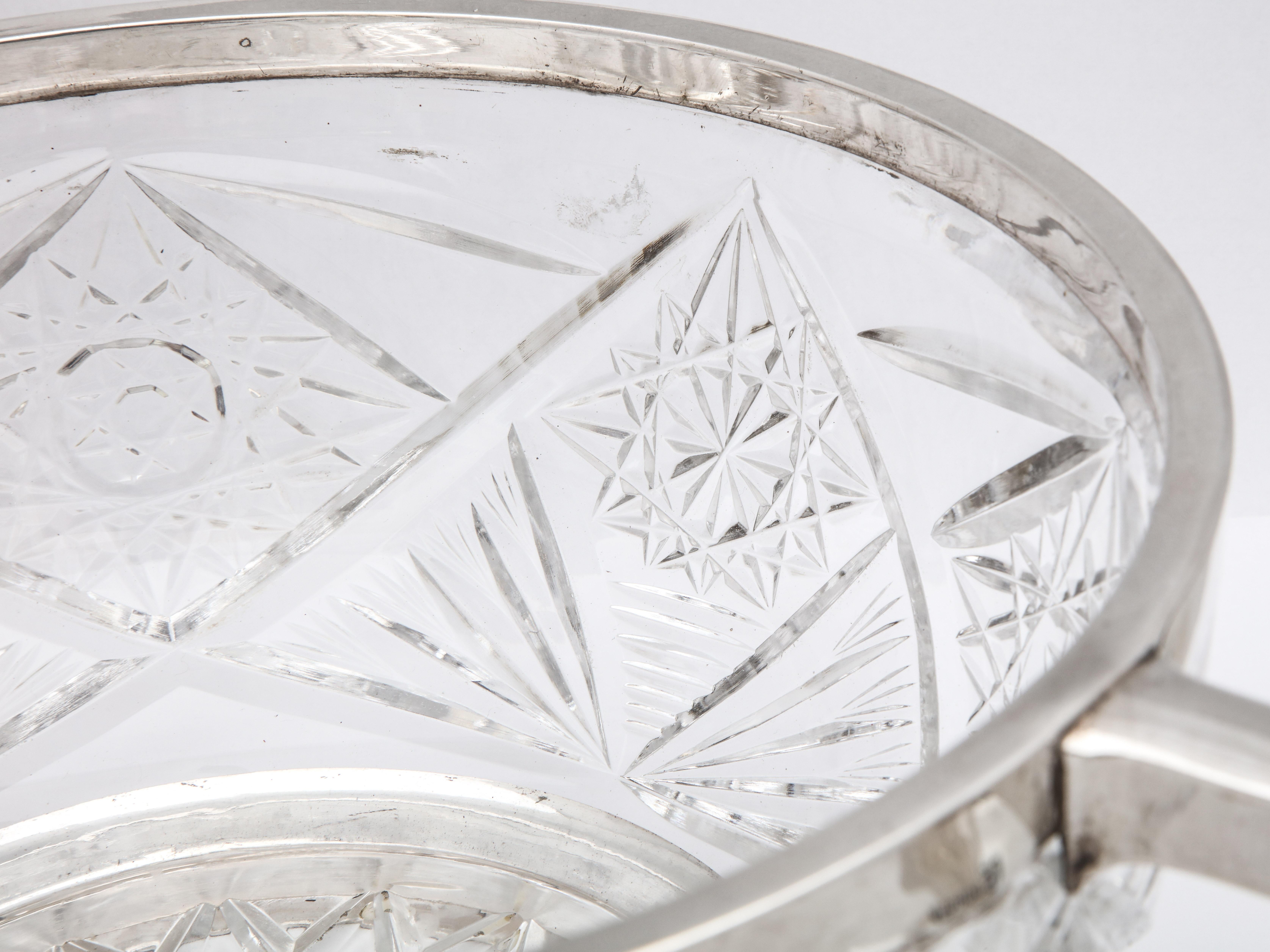 Edwardian Continental Silver (.800) - Mounted Cut Crystal Centerpiece Bowl 2