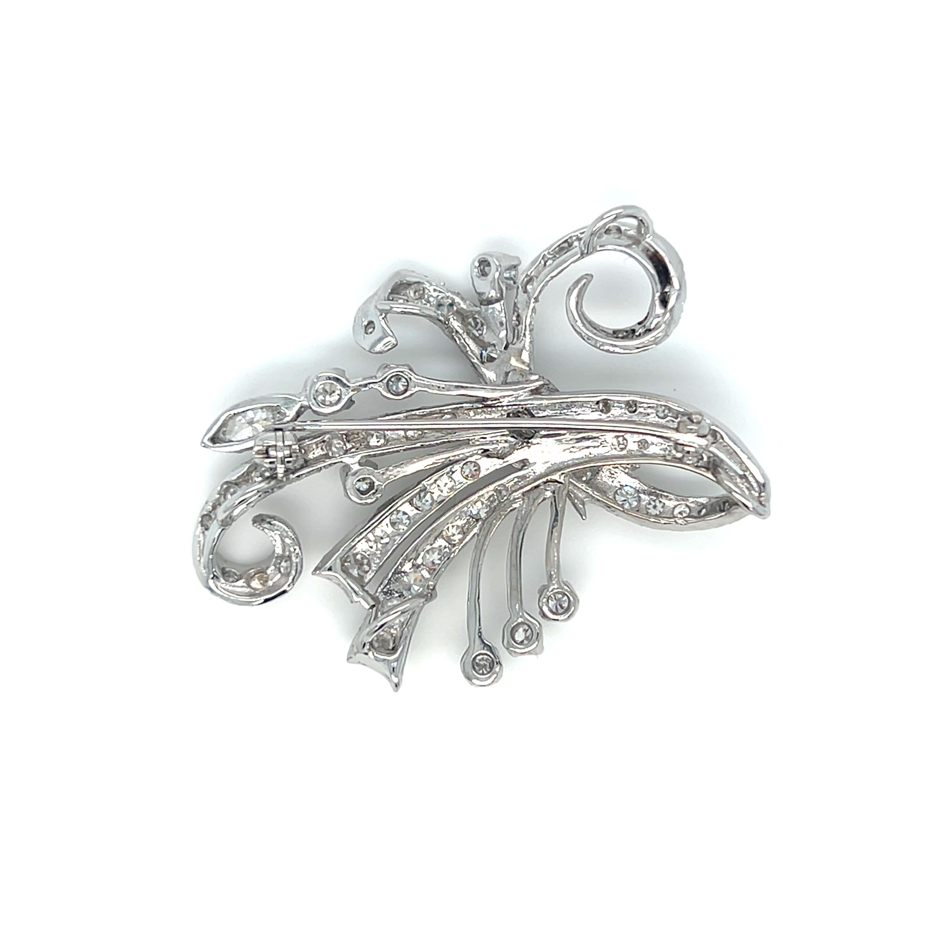 Single Cut Edwardian Convertible Brooch and Pendant Diamond Floral Bow For Sale