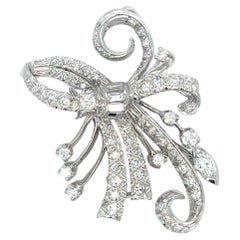 Spilla e ciondolo edoardiano convertibile con fiocco floreale di diamante