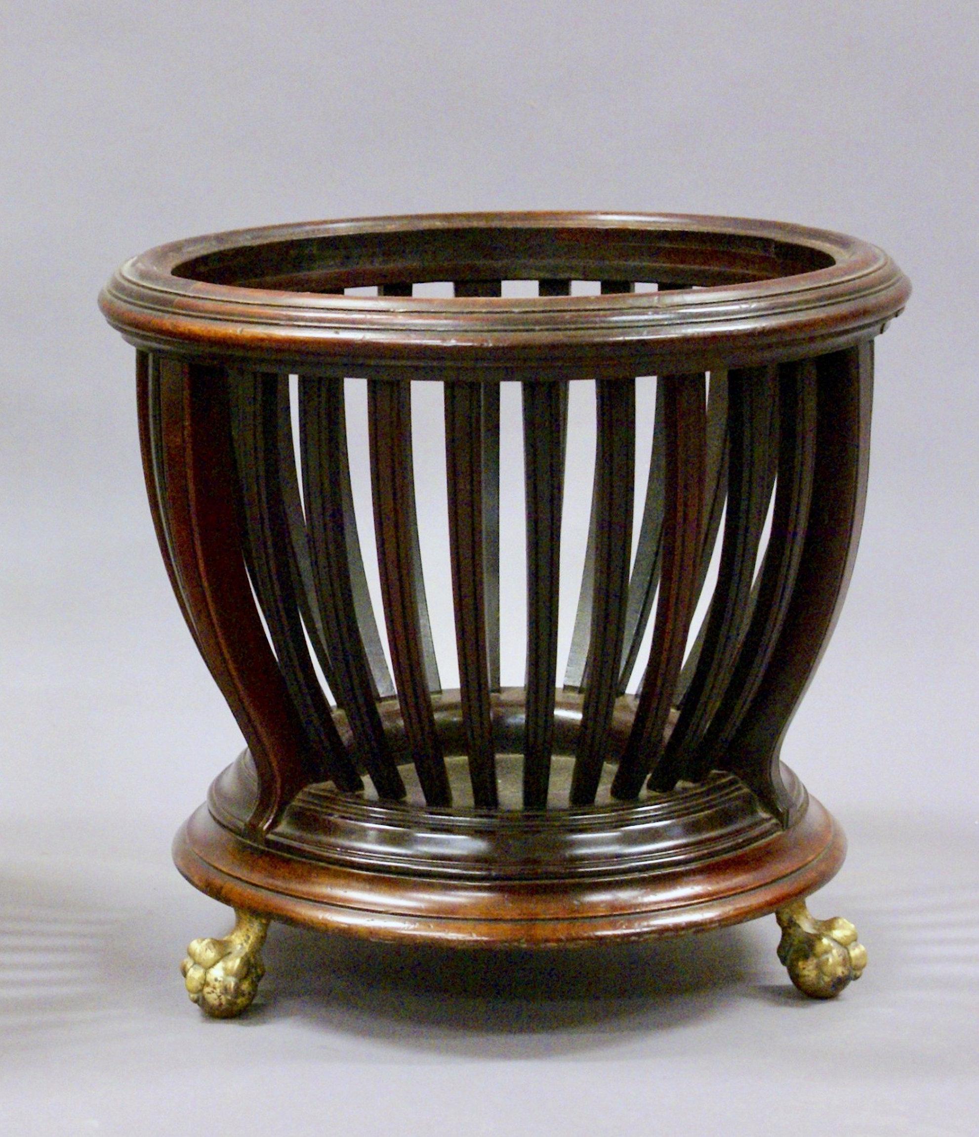 Edwardian Copper Lined Mahogany Bucket 1