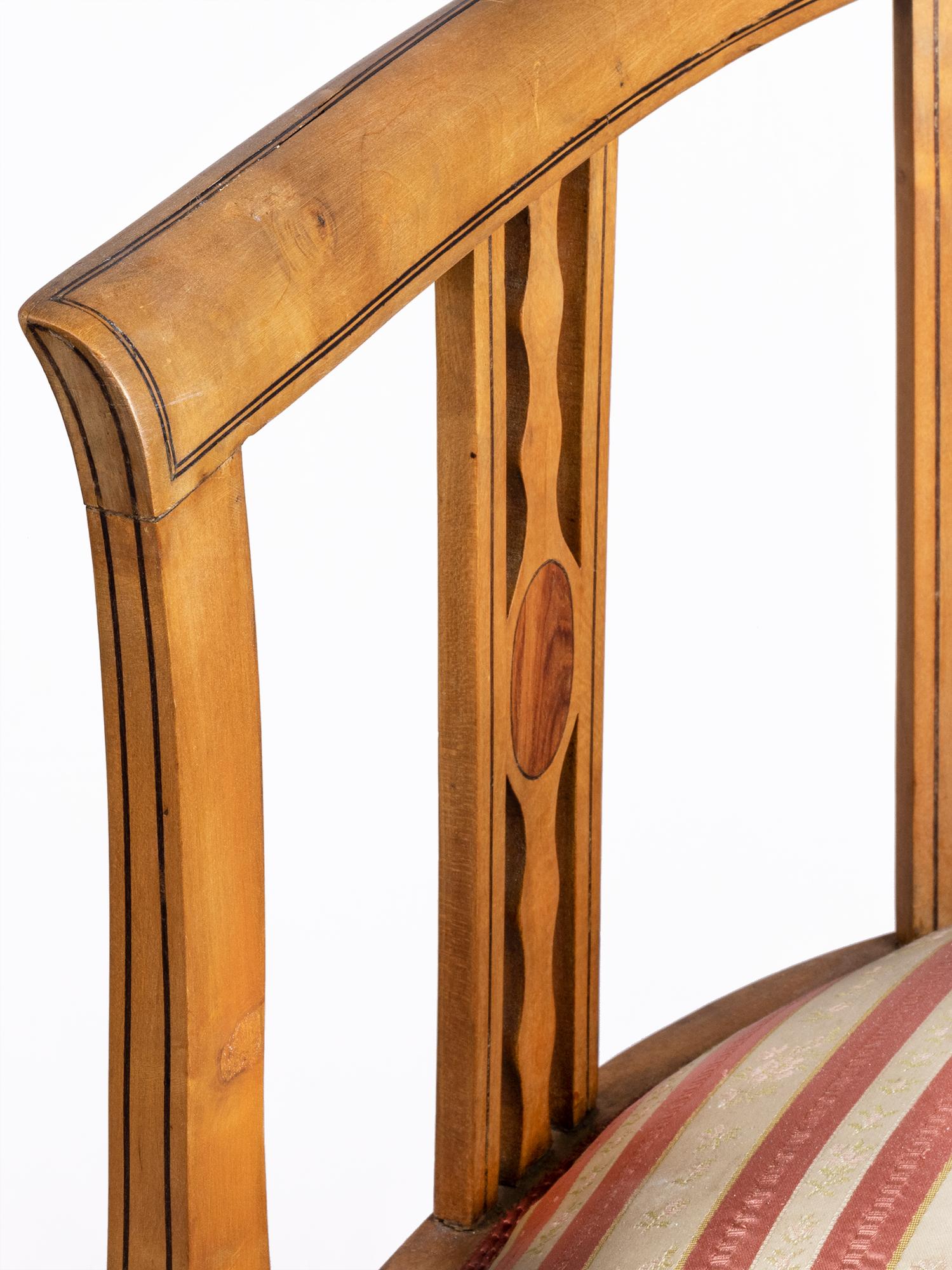 Edwardianischer Ecksessel mit gestreifter Sitzfläche, 1905, 20. im Zustand „Gut“ im Angebot in Lisbon, PT