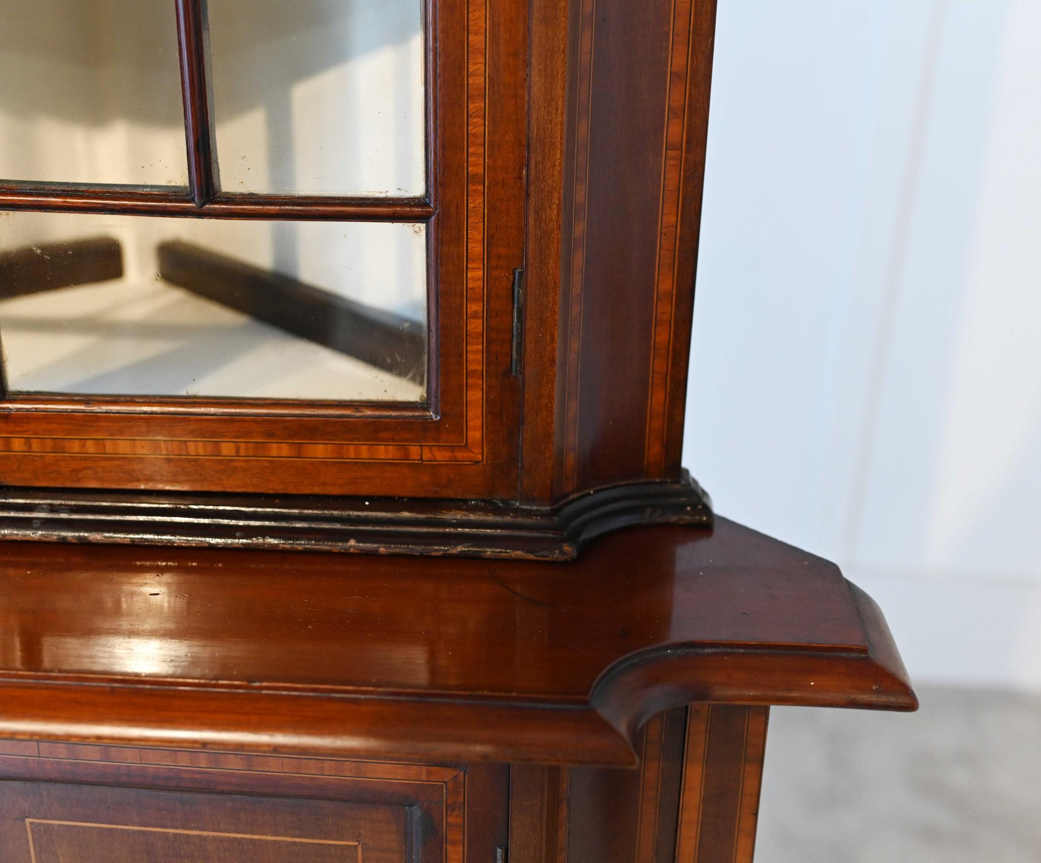 Edwardian Corner Cabinet Display Mahogany Inlay 1900 2