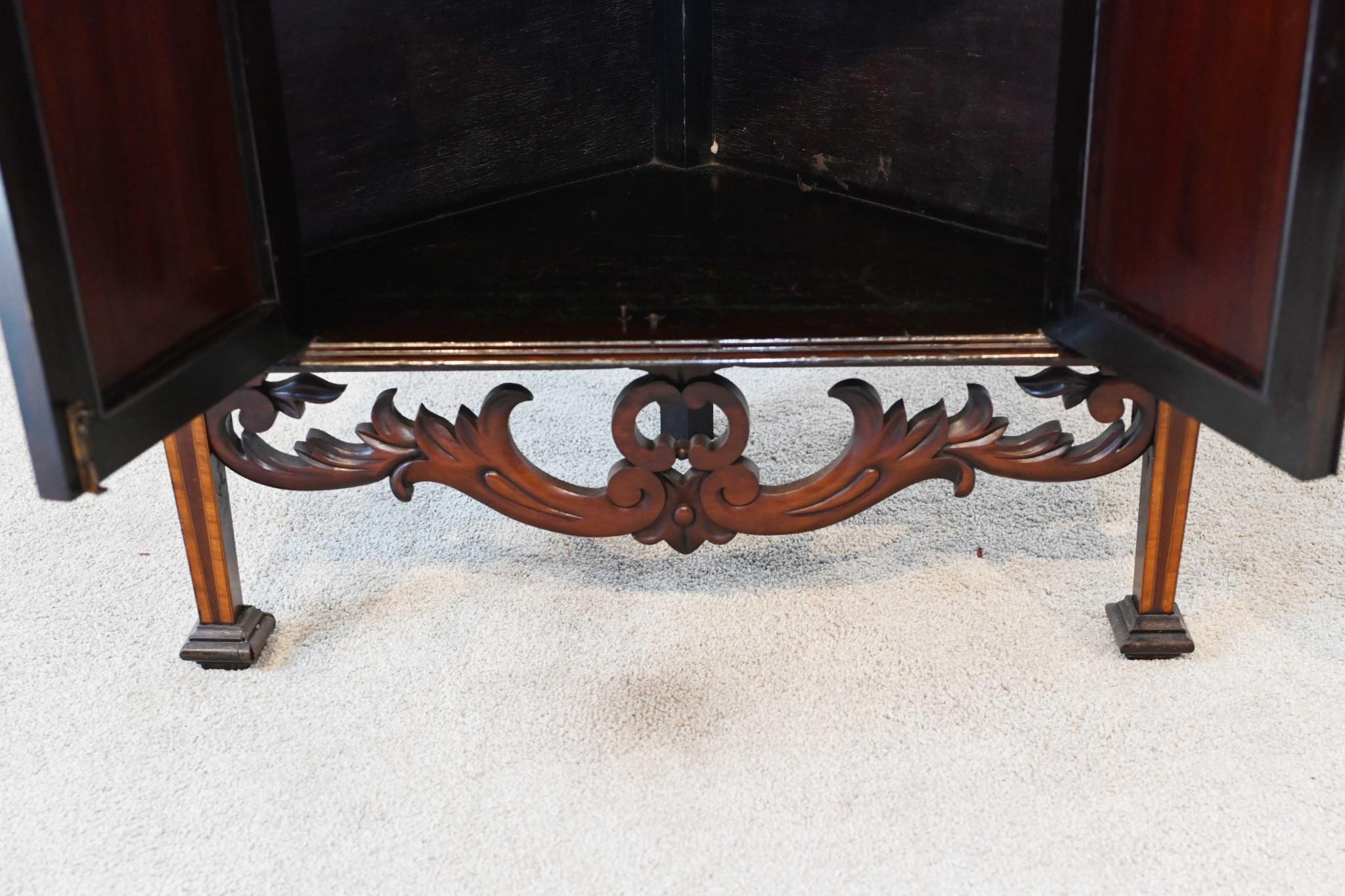 Edwardian Corner Cabinet Display Mahogany Inlay 1900 4