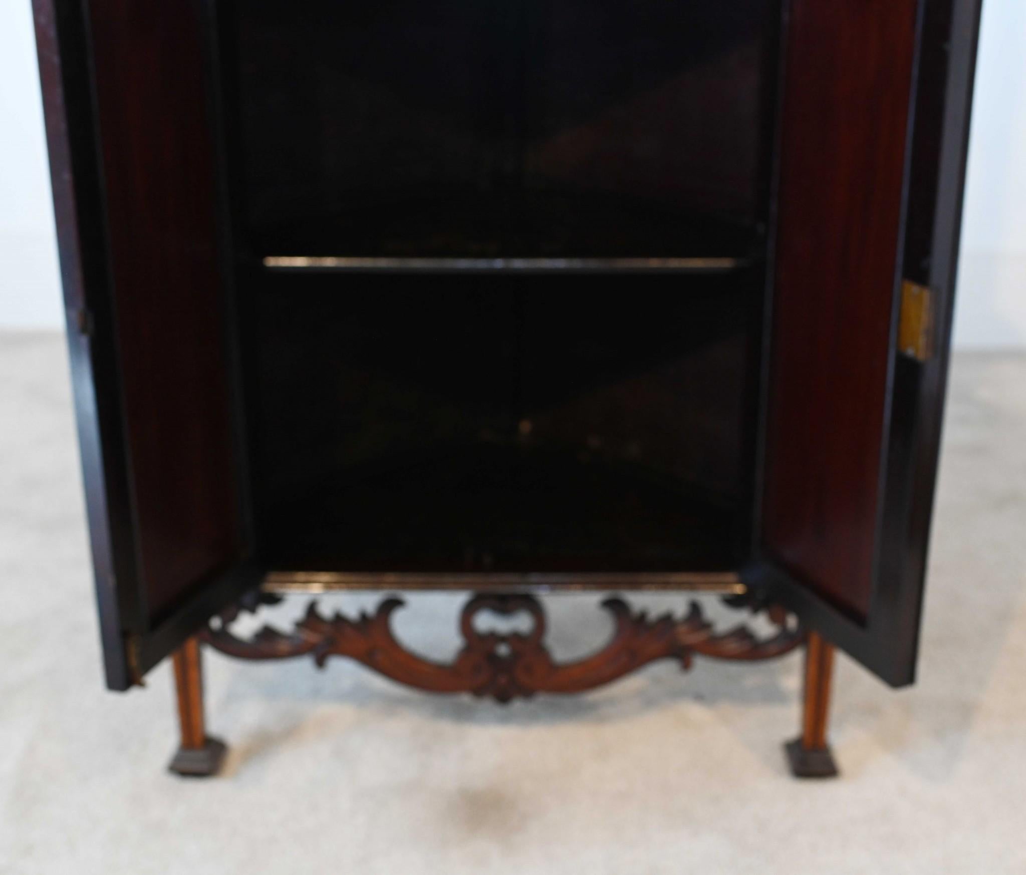 Edwardian Corner Cabinet Display Mahogany Inlay 1900 5