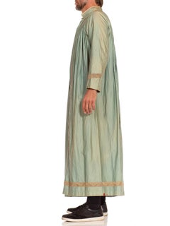 Edwardian Cotton Odd Fellows Secret Society Cerimonial Robe With Antique Metal