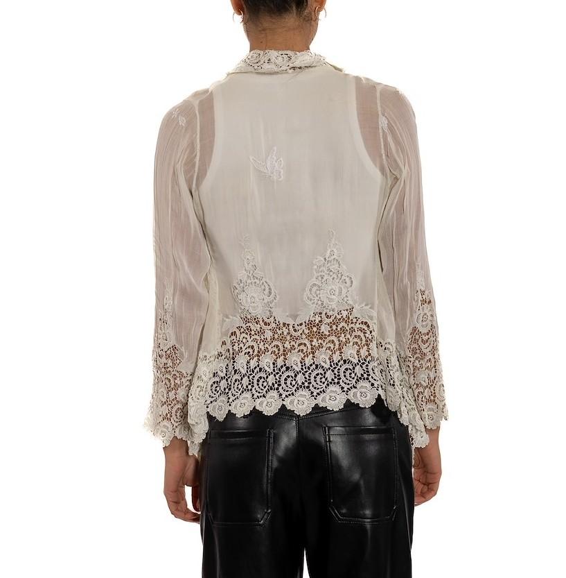 Women's Edwardian Cotton Voile Lace Top For Sale