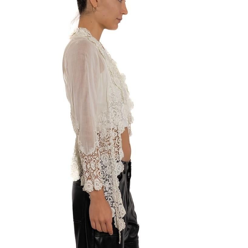 Edwardian Cotton Voile Lace Top For Sale 1