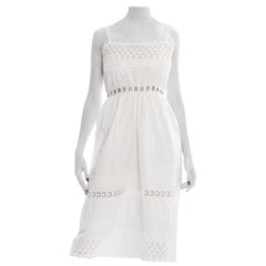 Edwardian White Cotton Eyelet Lace Clean & Simple Summer Dress