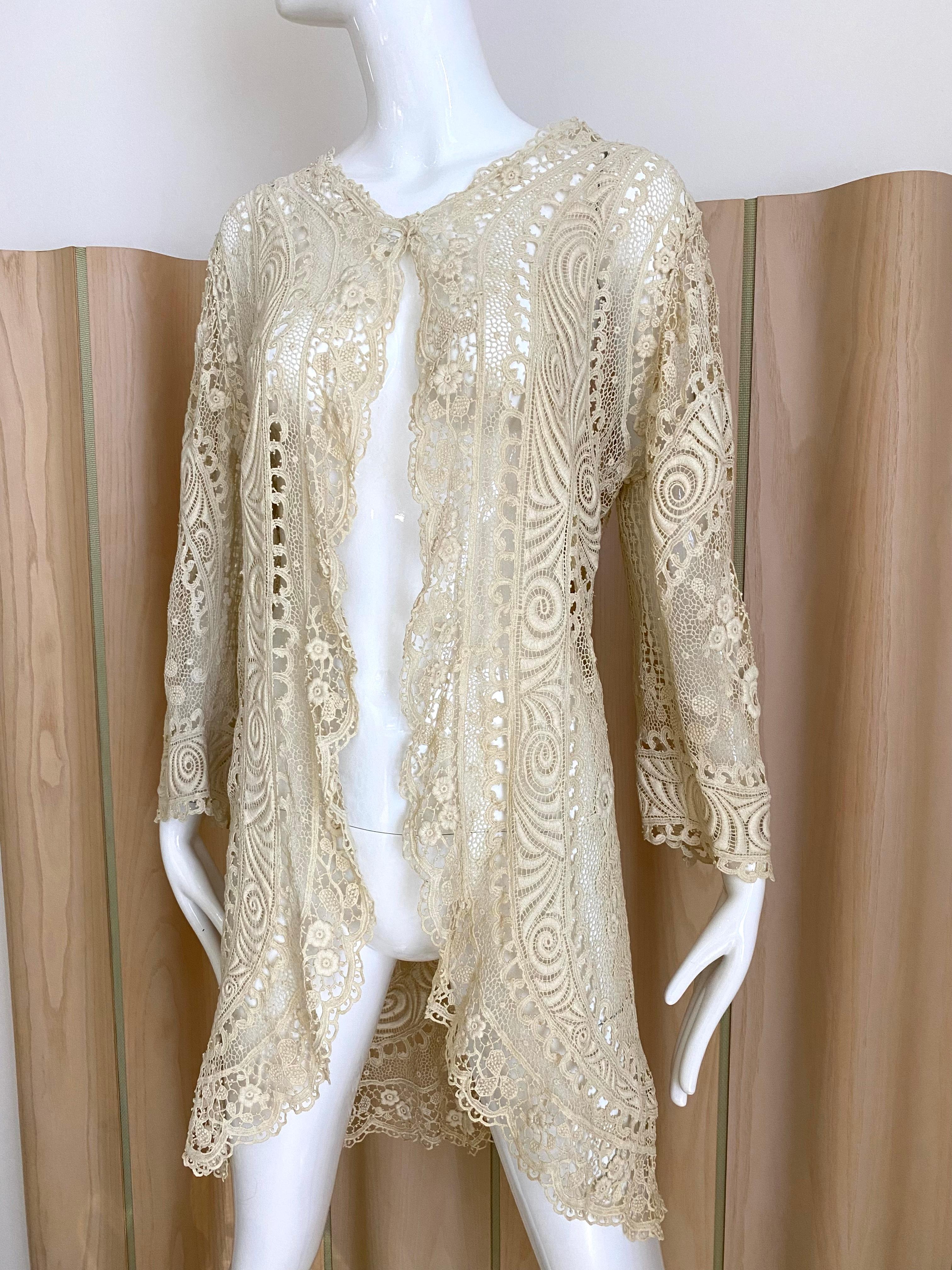 Edwardian Cream Lace Cardigan Jacket  3