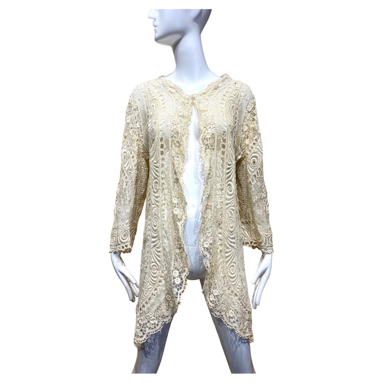 Edwardian Cream Lace Cardigan Jacket For Sale at 1stDibs