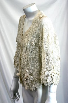 Edwardian Crochet Orchid Lace Bolero Jacket