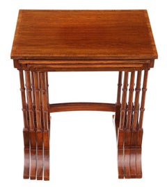 Edwardian Crossbanded Mahogany Nest of 4 Side Tables