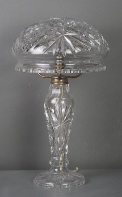 Edwardian Cut Crystal Mushroom Table Lamp, circa 1908