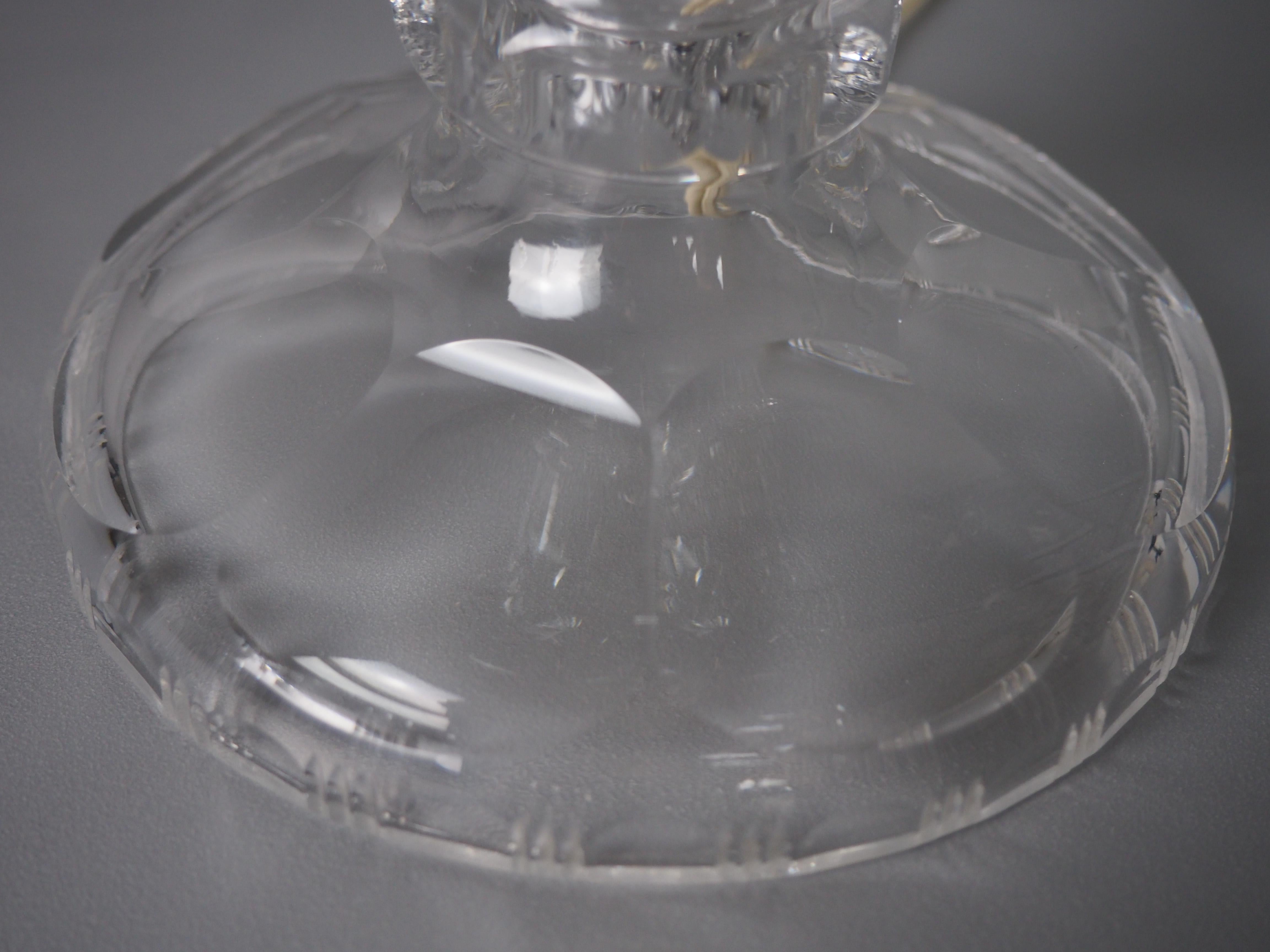 Laiton Lampe de table édouardienne en cristal taillé en forme de champignon, vers 1908 en vente