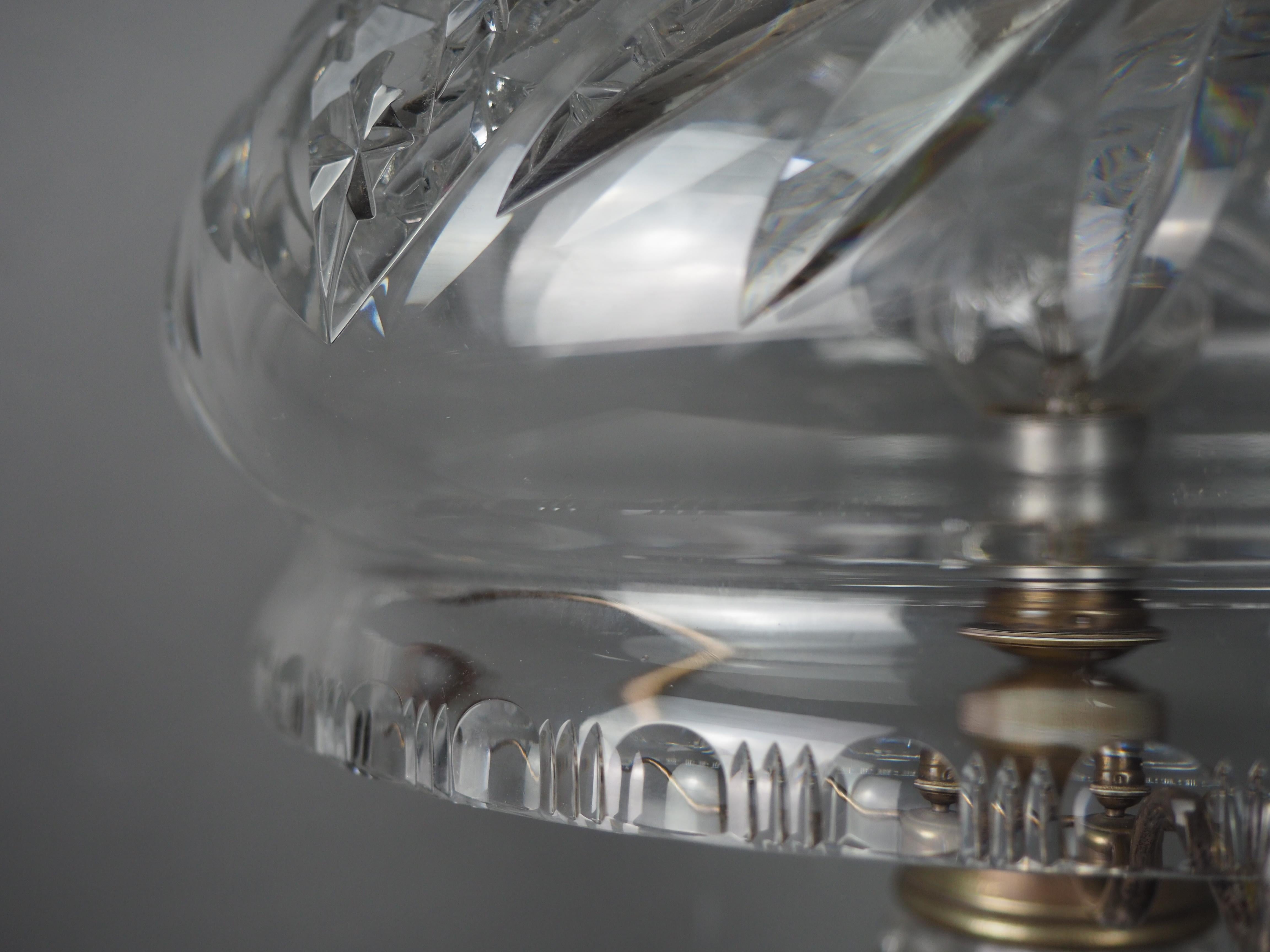 Lampe de table édouardienne en cristal taillé en forme de champignon, vers 1908 en vente 1