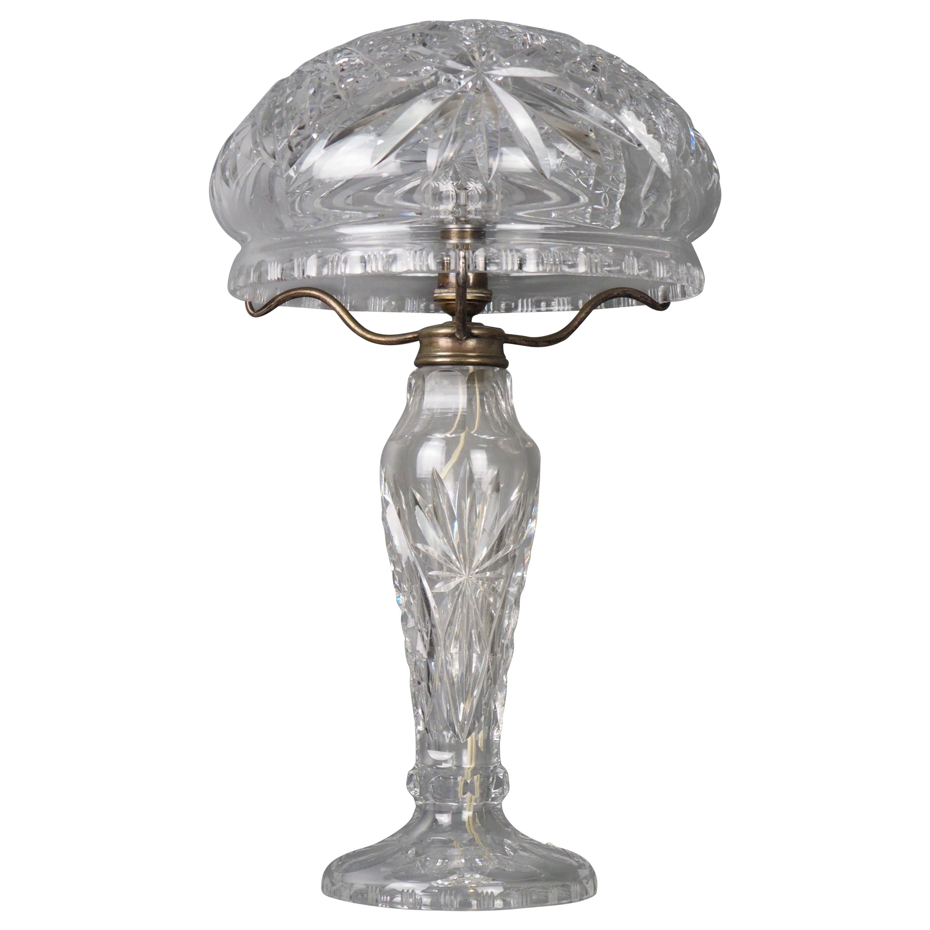 Edwardian Cut Crystal Mushroom Table Lamp, circa 1908 For Sale 1stDibs | crystal lamp, edwardian lamp, antique crystal