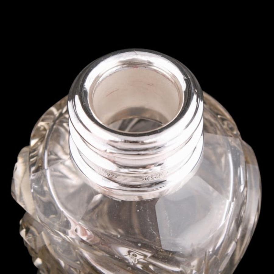 European Edwardian Cut Crystal Perfume Bottle, 20th Century For Sale