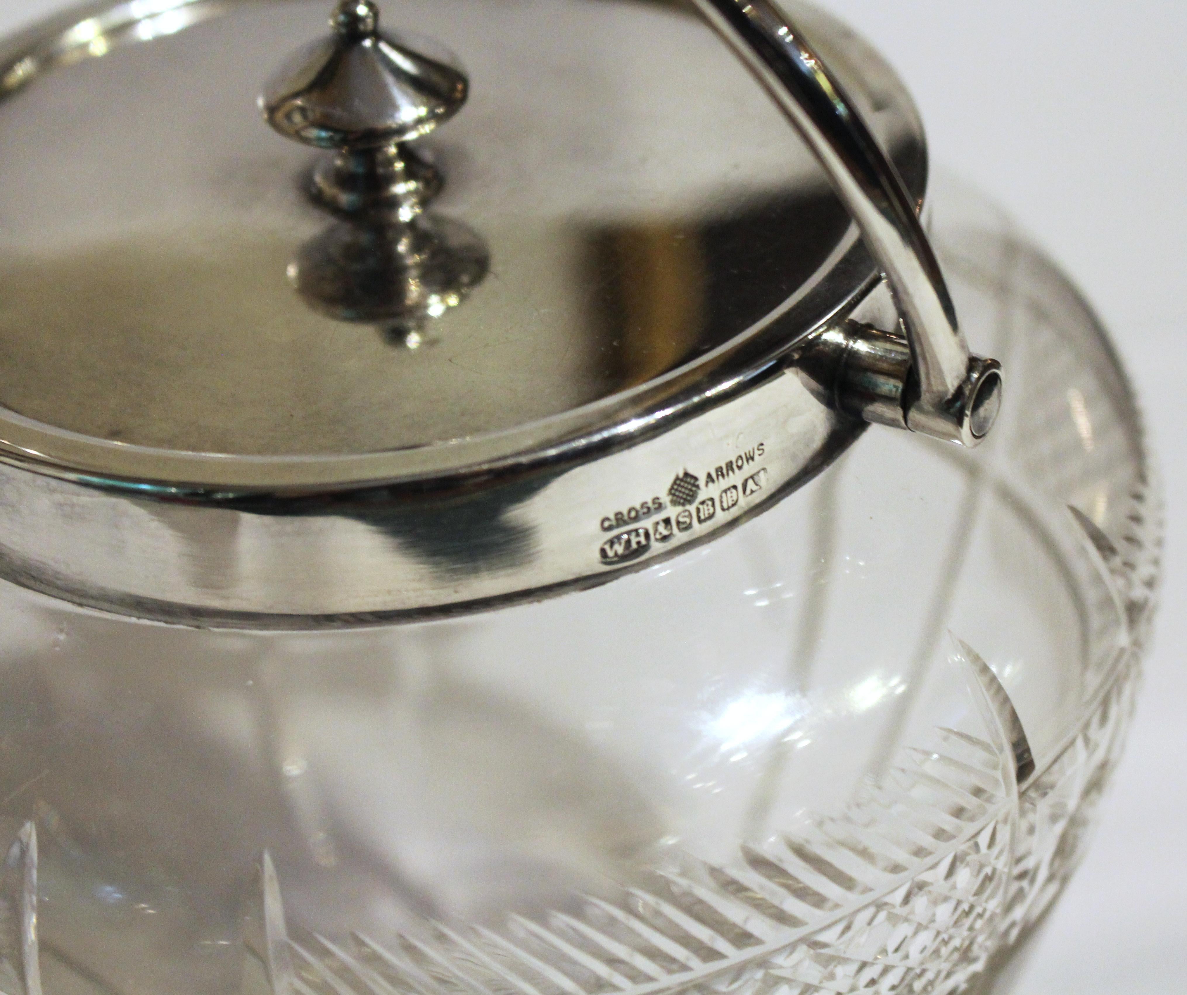 Barril de galletas de cristal tallado eduardiano Inglés en venta