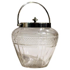 Edwardian Cut Glass Biscuit Barrel