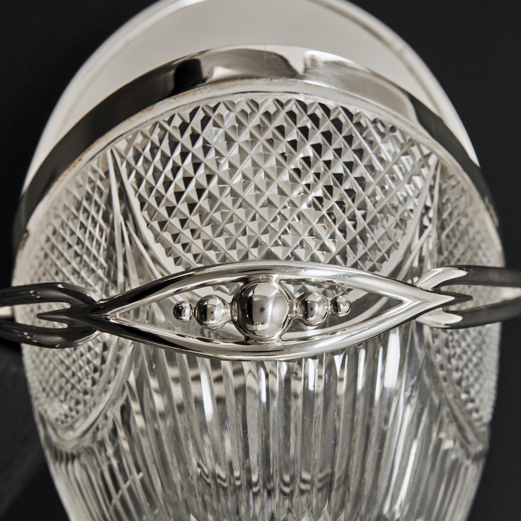Edwardian Cut Glass & Silver Lidded Basket or Biscuit Box, 1907 For Sale 2