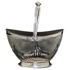 Edwardian Cut Glass & Silver Lidded Basket or Biscuit Box, 1907