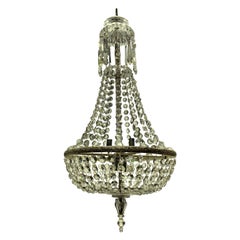 Edwardian Cut-Glass Tent and Waterfall Chandelier