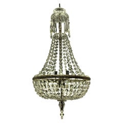 Edwardian Cut-Glass Tent and Waterfall Chandelier