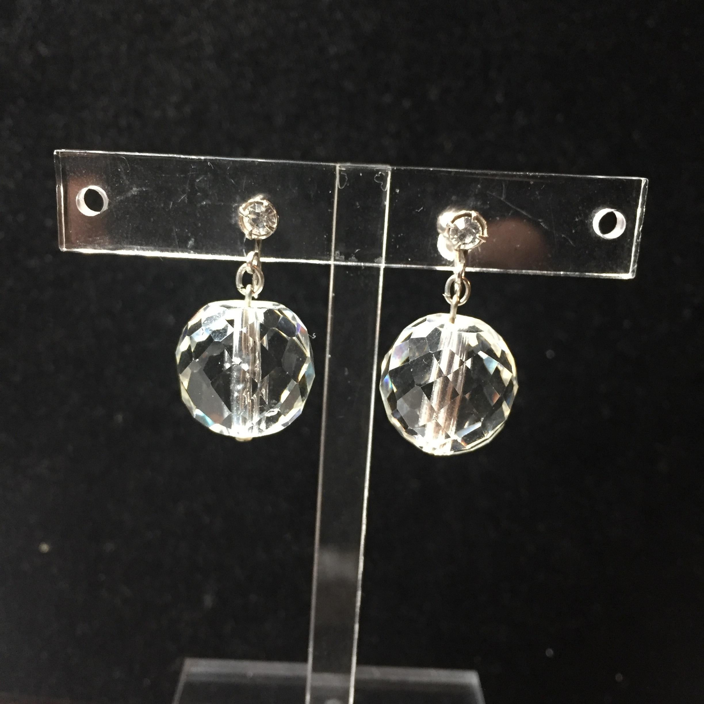 Edwardian Cut Lead Crystal Bead Choker Necklace & Sterling Earrings Circa 1905 im Angebot 10