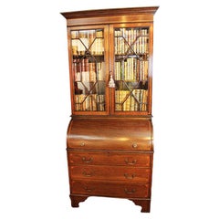 Edwardian Cylinder Desk Bookcase / Secretary