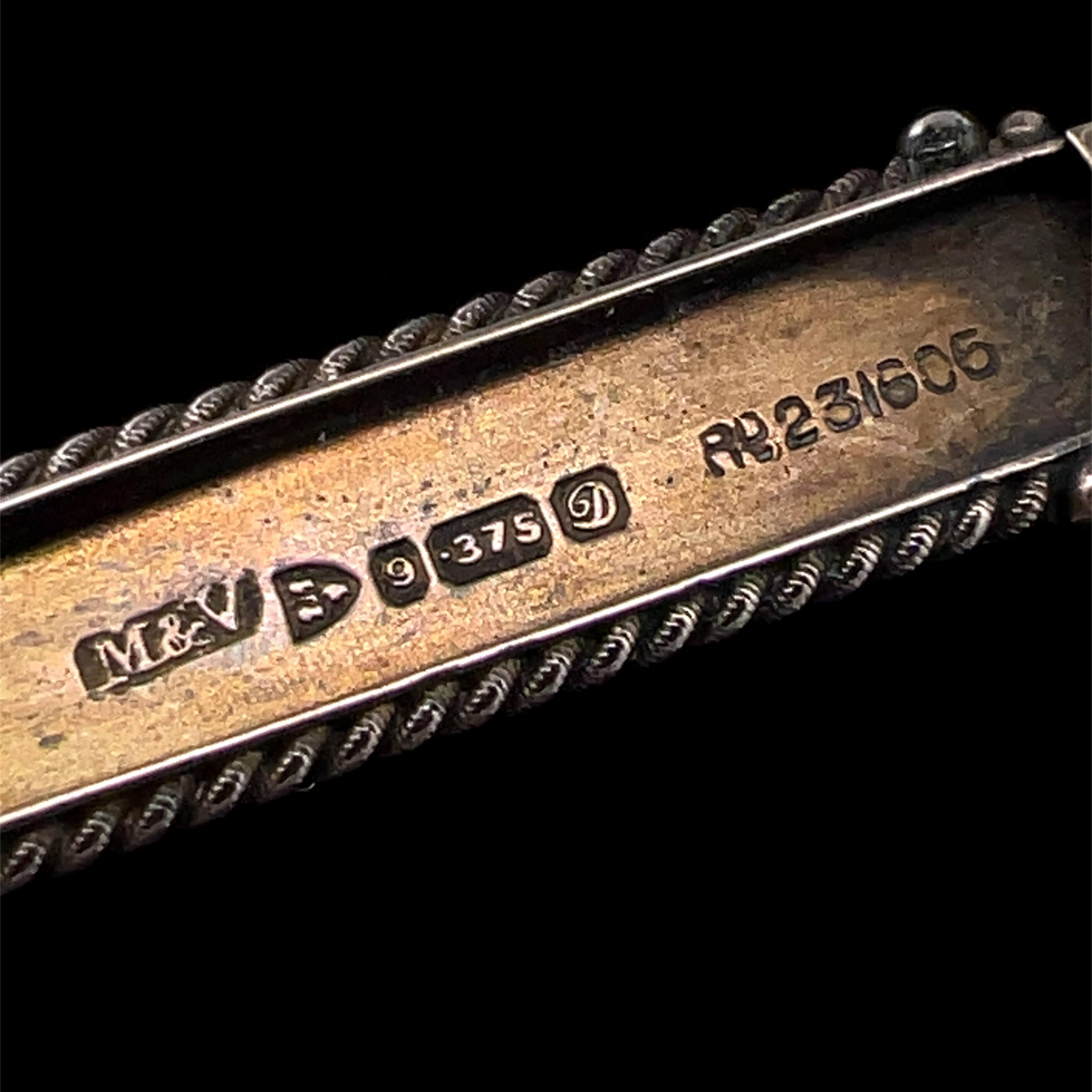 Broche de bar « DEAREST » édouardienne, poinçonnée Chester 1904 Unisexe en vente