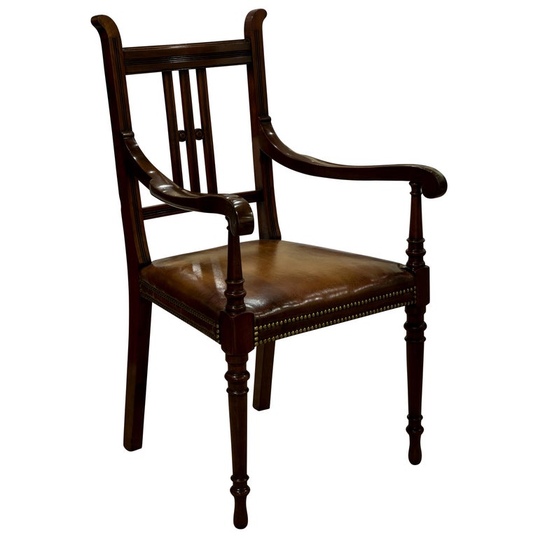 Edwardian Decorative Mahogany Desk Chair For Sale At 1stdibs