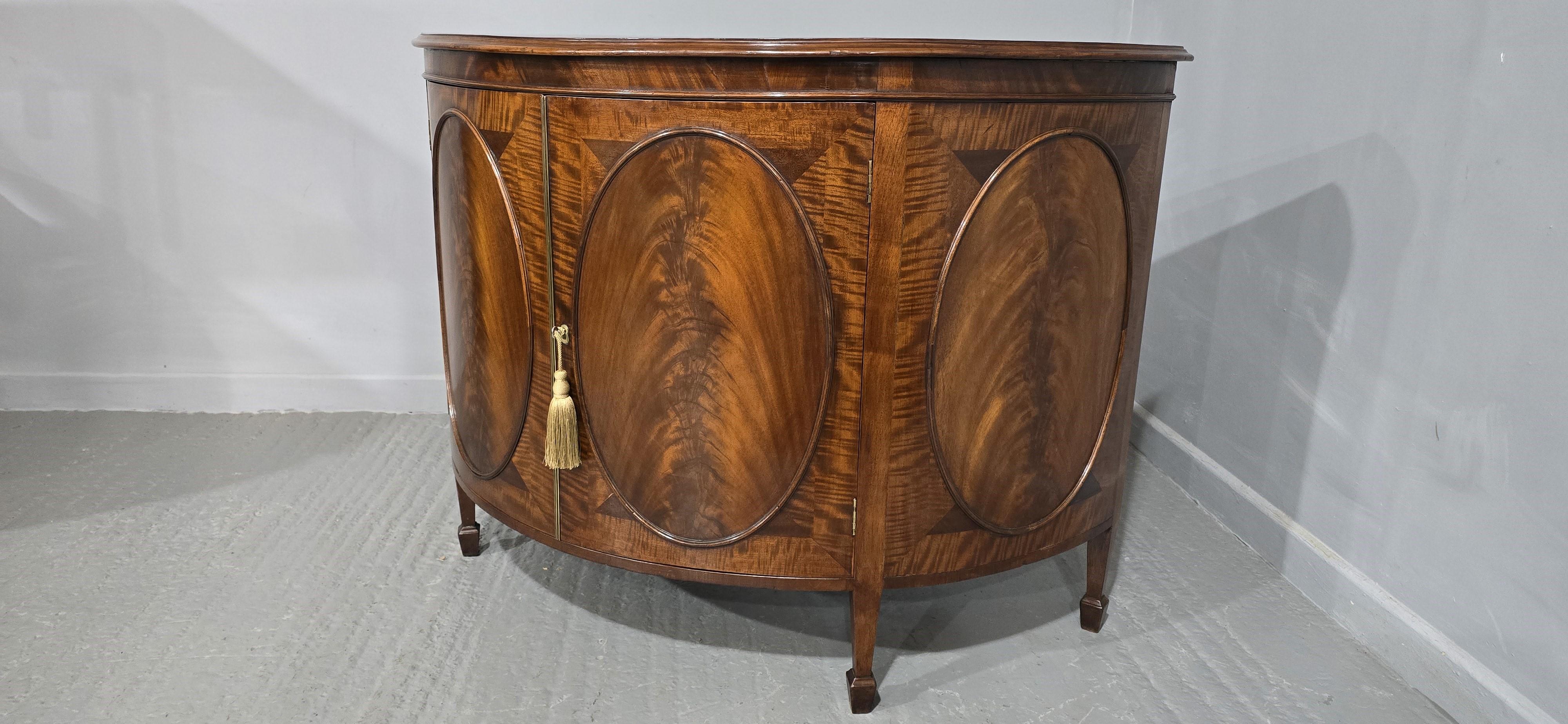 English Edwardian Demi Lune Sideboard For Sale