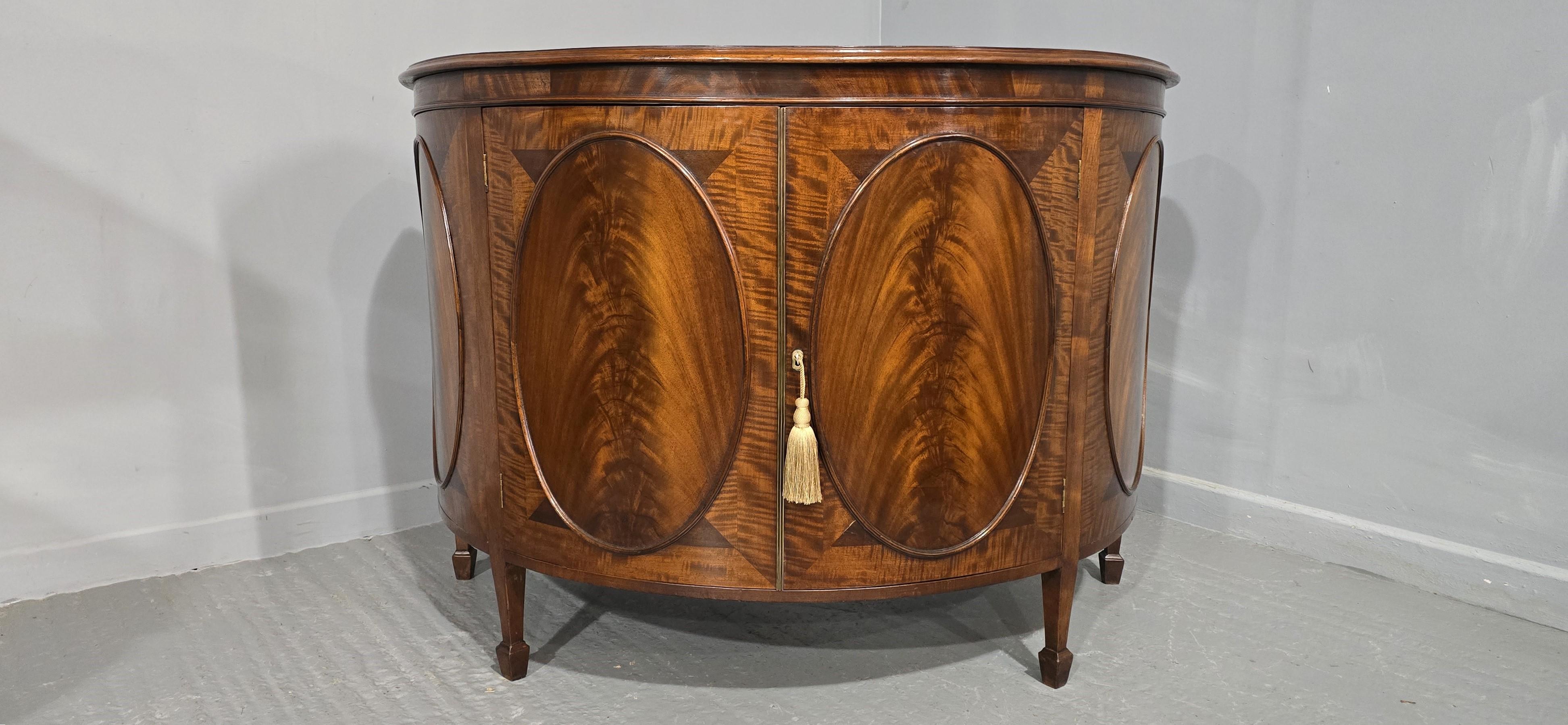 Veneer Edwardian Demi Lune Sideboard For Sale
