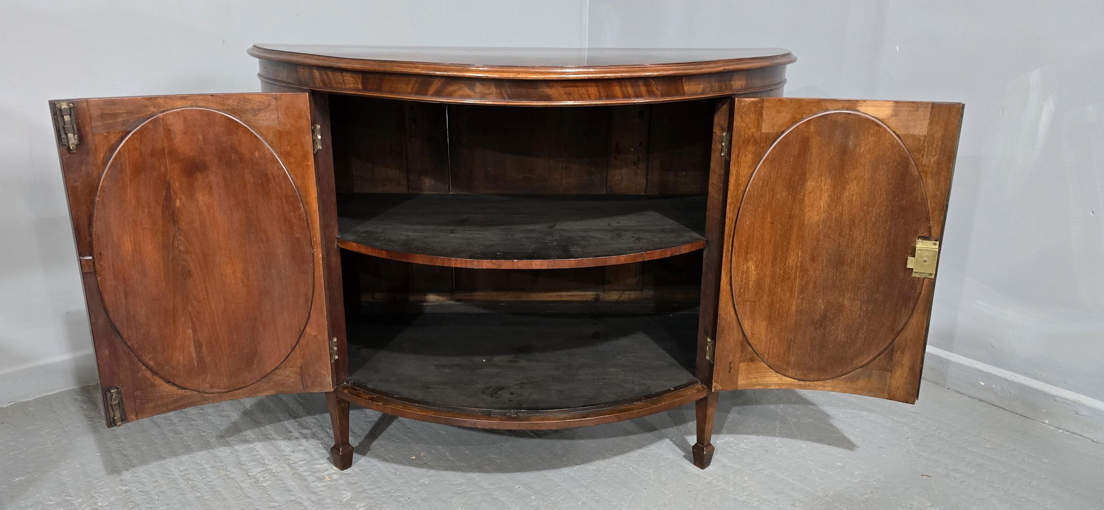 19th Century Edwardian Demi Lune Sideboard For Sale