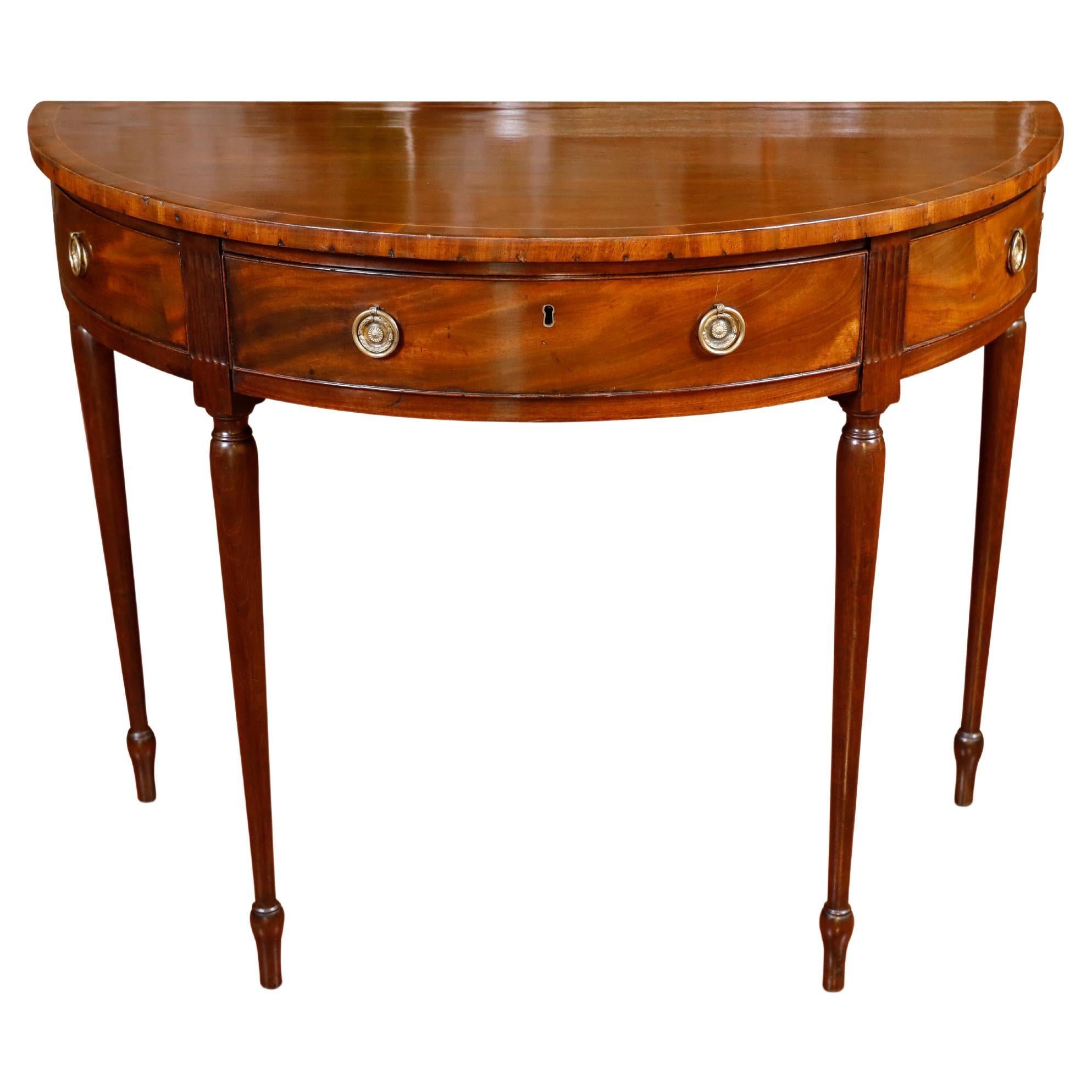 Edwardian Demilune Console