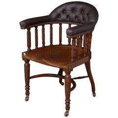 Antique Edwardian Desk Chair in Mahogany