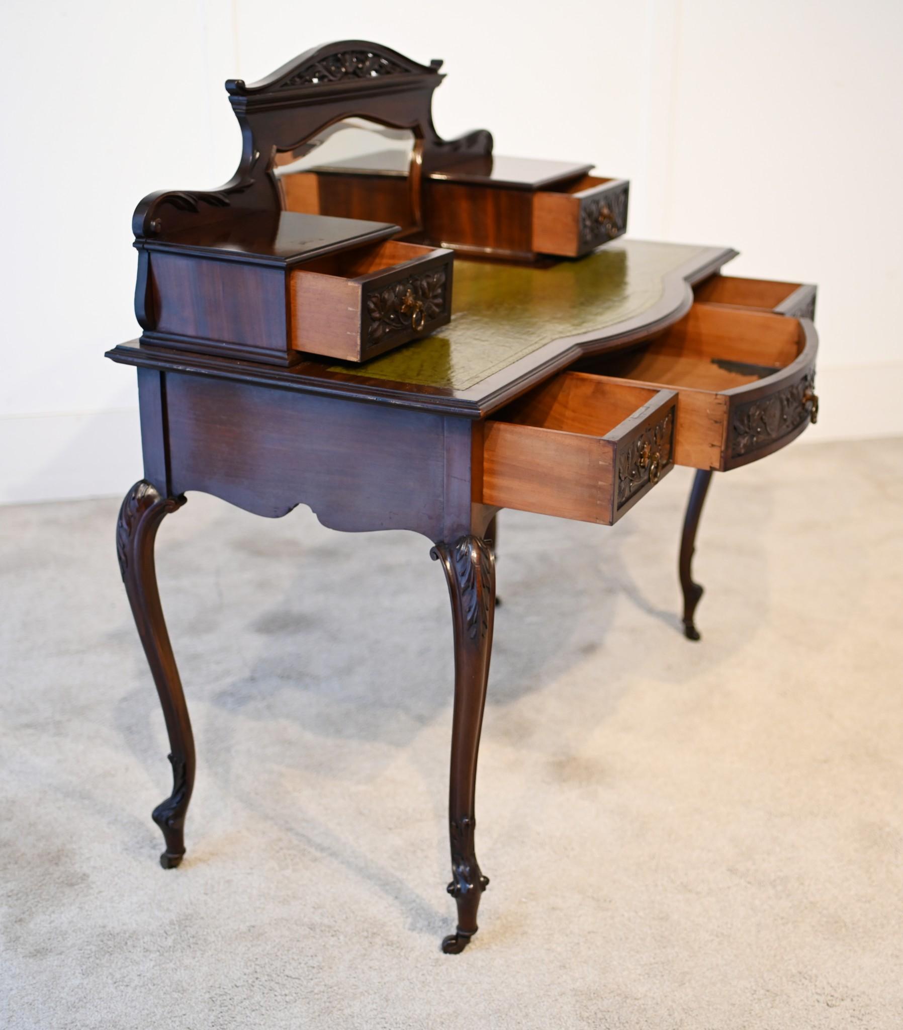 Edwardian Desk Mahogany Ladies Writing Table Bonheur de Jour For Sale 1