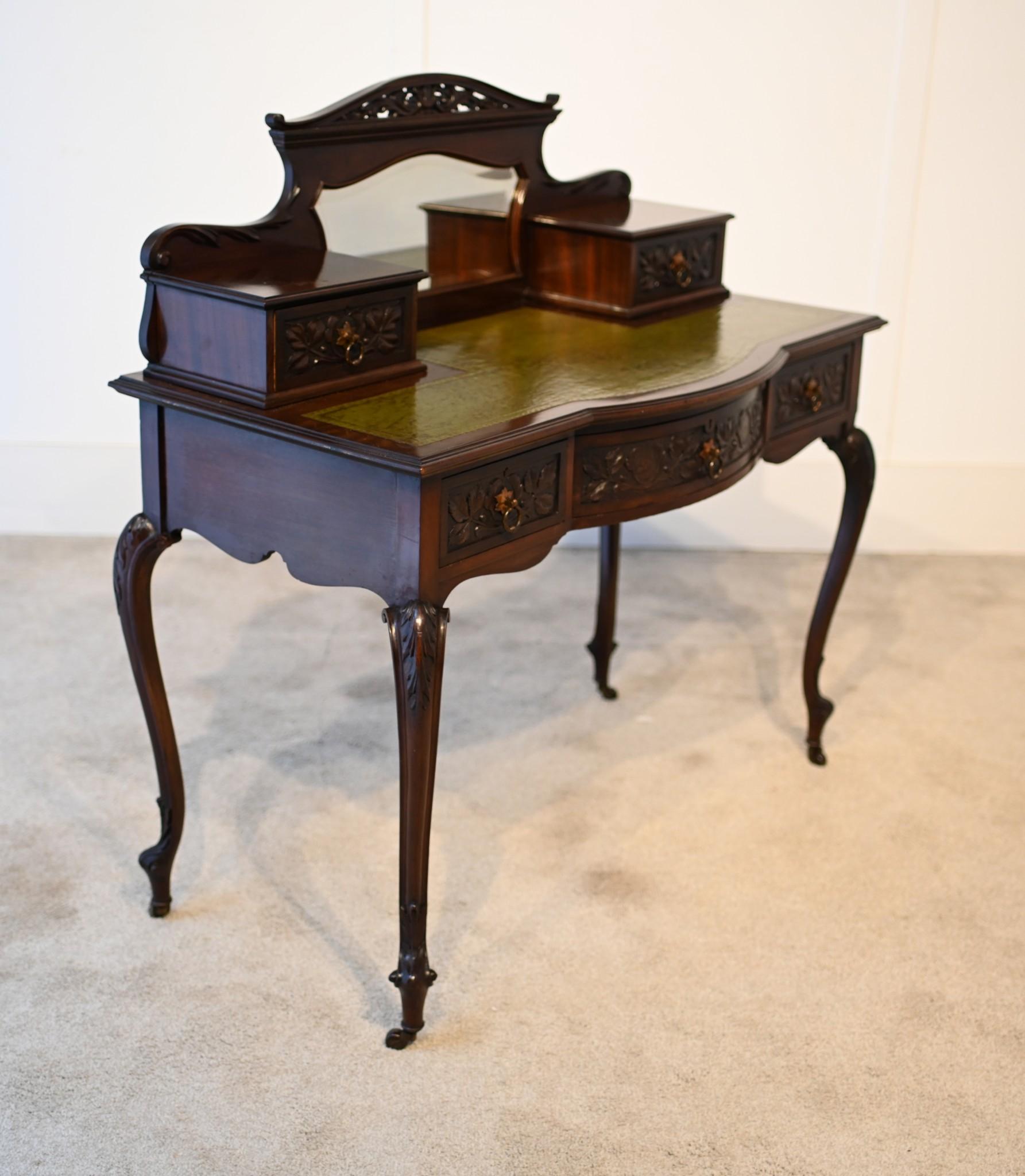 Edwardian Desk Mahogany Ladies Writing Table Bonheur de Jour For Sale 2
