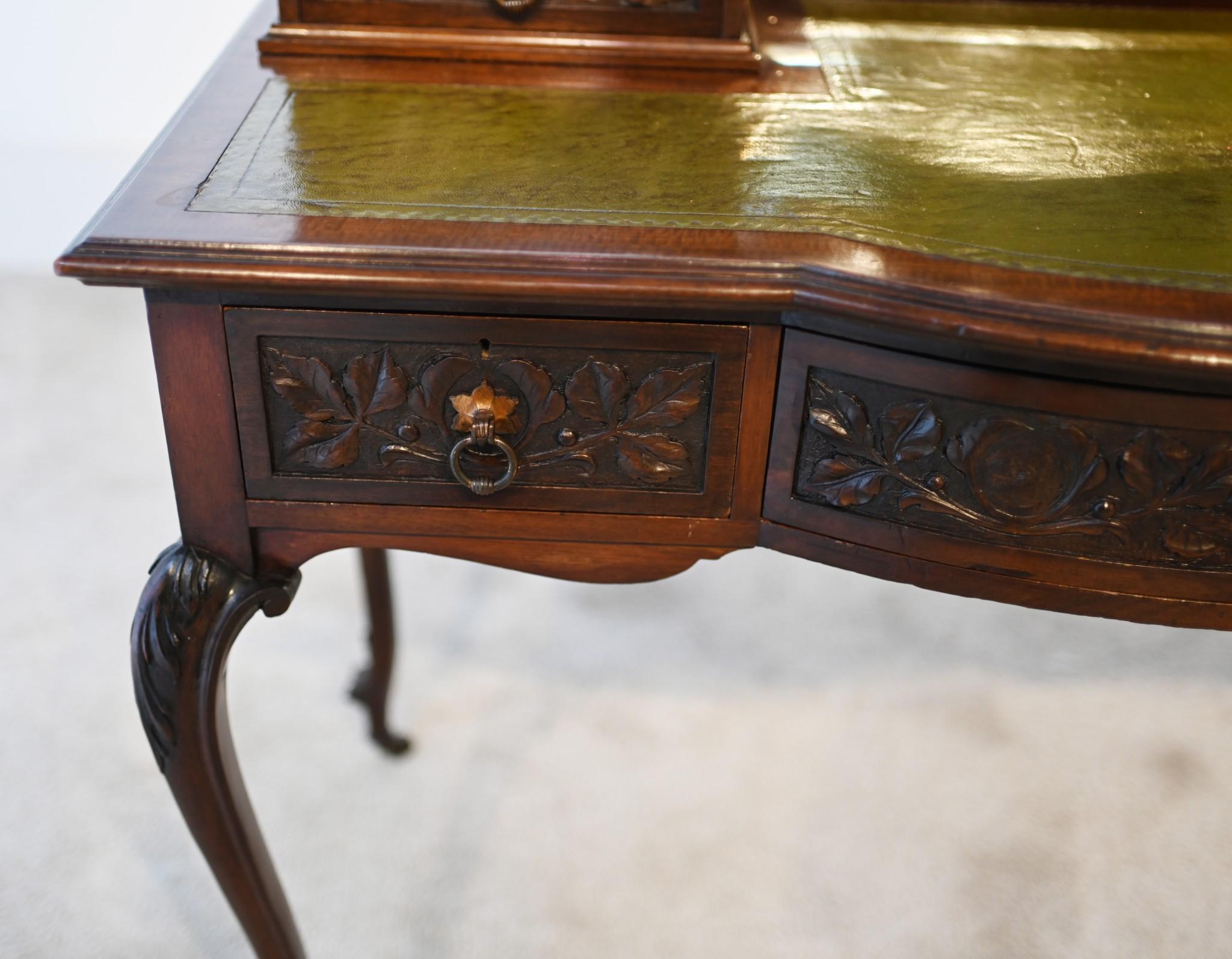 Edwardian Desk Mahogany Ladies Writing Table Bonheur de Jour For Sale 3