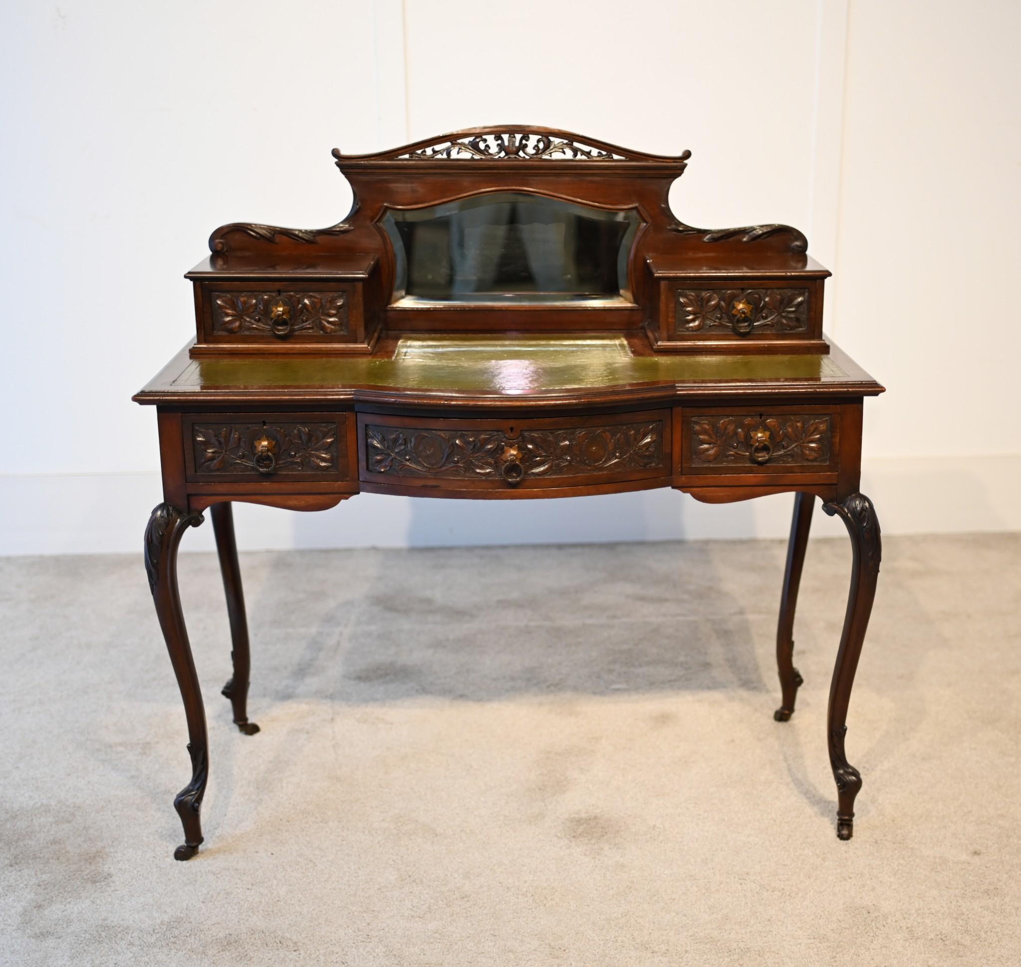 Edwardian Desk Mahogany Ladies Writing Table Bonheur de Jour For Sale 4