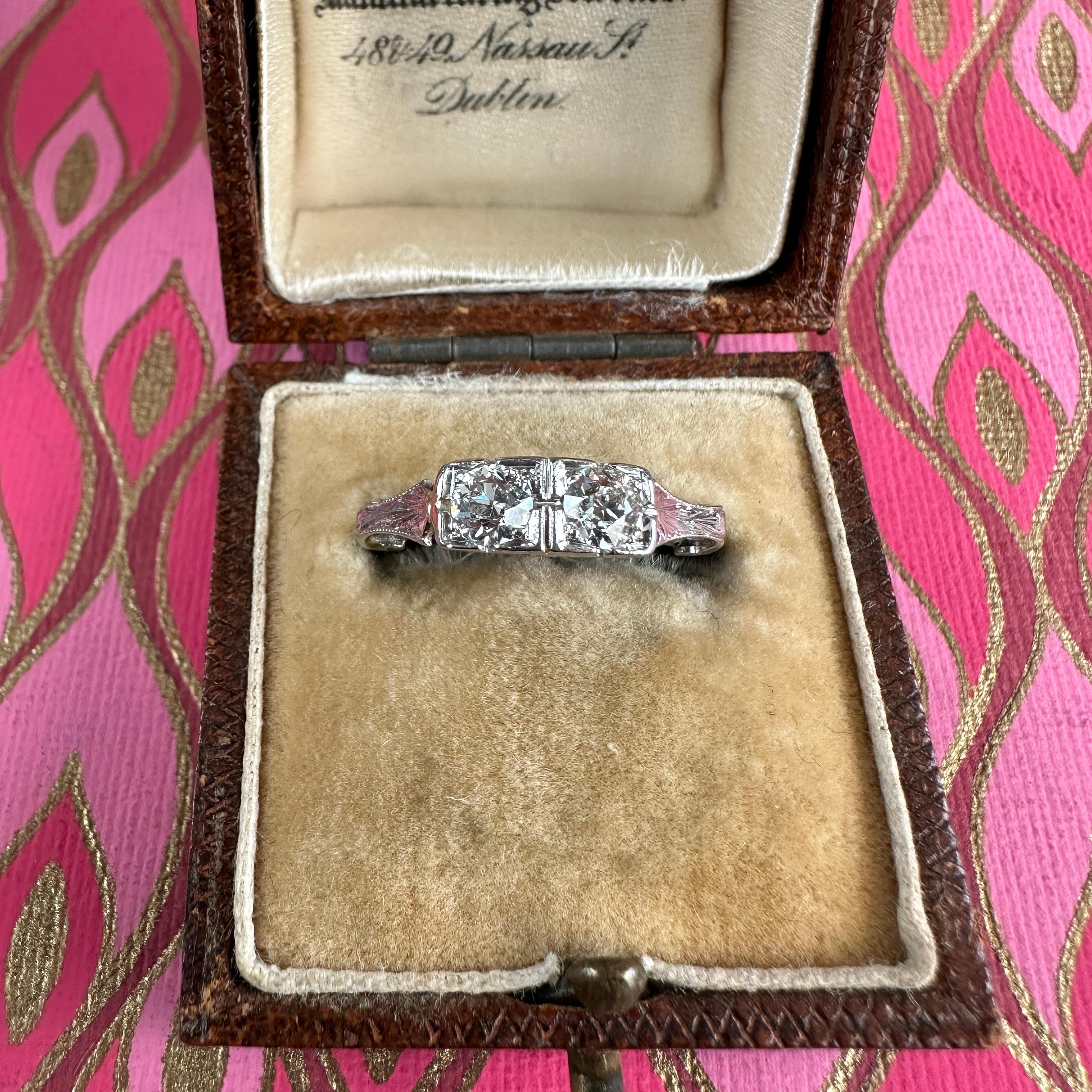 Edwardian Diamond 1/2 carat 18K White Gold Filigree Ring 3