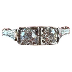 Edwardian Diamond 1/2 carat 18K White Gold Filigree Ring