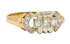 Edwardian Diamond 14 Karat Two-Tone Gold Dinner Ring