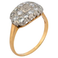 Edwardian diamond 14k two tone gold ring