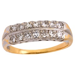 Edwardian diamond 14k yellow gold wedding band