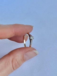 Edwardian Diamond 18 Carat Gold and Platinum Solitaire Ring