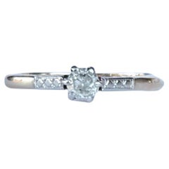 Edwardian Diamond 18 Carat Gold and Platinum Solitaire Ring
