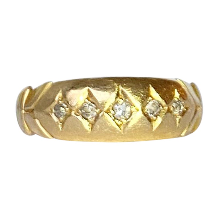 Bague édouardienne en or 18 carats avec diamants